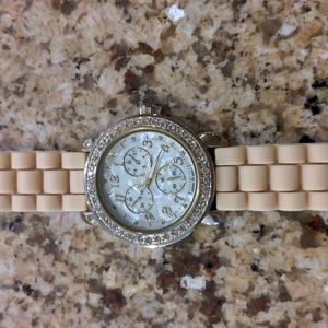 Cream and Gold bling watch